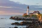 Portland Head Lighthouse in sunrise light in Portland-Maine-USA Coastal Print